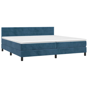 Letto a Molle con Materasso e LED Blu Scuro 200x200 cm cod mxl 56937