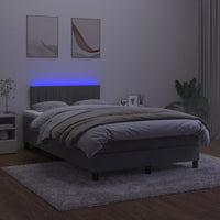 Letto a Molle con Materasso e LED Grigio Scuro 120x200 cm cod mxl 63219