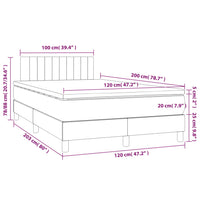 Letto a Molle con Materasso e LED Nero 120x200 cm in Velluto cod mxl 55621