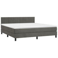 Letto a Molle con Materasso e LED Grigio Scuro 160x200 cmcod mxl 98931