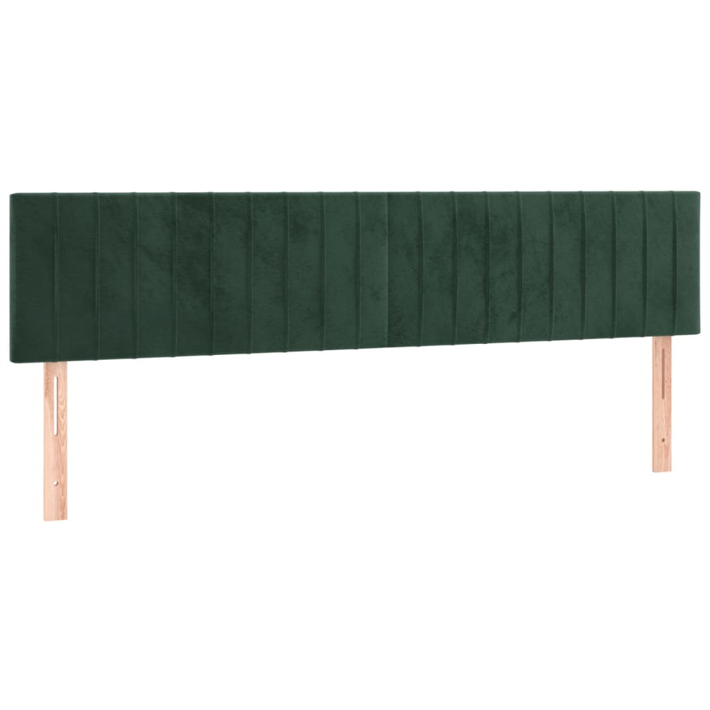 Letto a Molle con Materasso e LED Verde Scuro 160x200cm Velluto 3134534