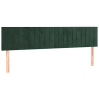 Letto a Molle con Materasso e LED Verde Scuro 160x200cm Velluto 3134534