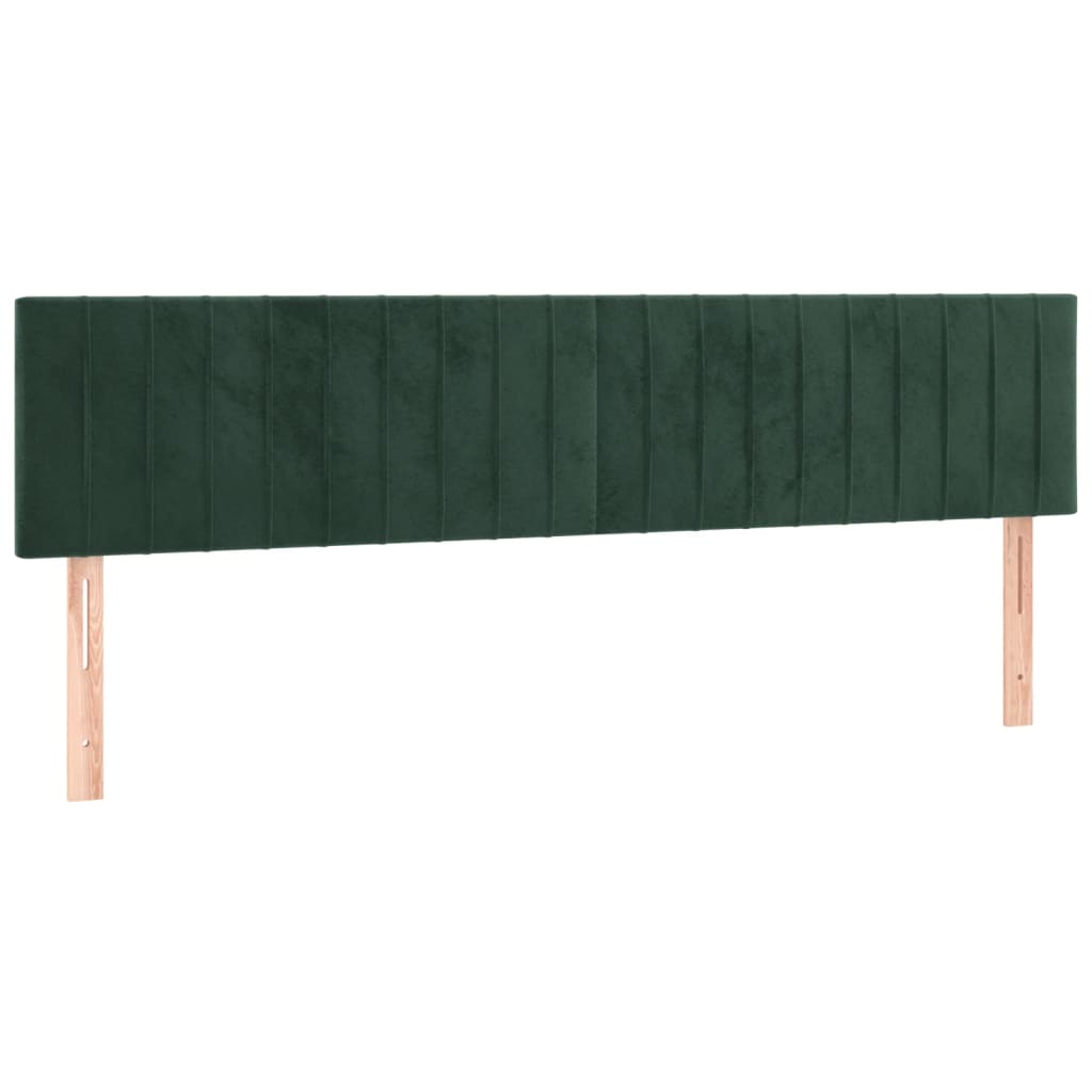 Letto a Molle con Materasso e LED Verde Scuro 180x200cm Velluto 3134540