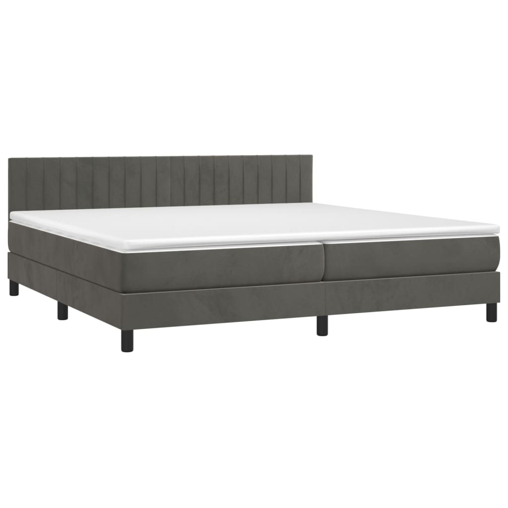 Letto a Molle con Materasso e LED Grigio Scuro 200x200 cm cod mxl 55992