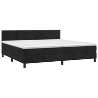 Letto a Molle con Materasso e LED Nero 200x200 cm in Velluto cod mxl 61842