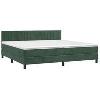 Letto a Molle con Materasso e LED Verde Scuro 200x200cm Velluto cod mxl 57262