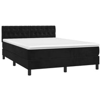 Letto a Molle con Materasso e LED Nero 140x190 cm in Velluto cod mxl 62164