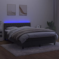 Letto a Molle con Materasso e LED Grigio Scuro 140x200 cm 3134586