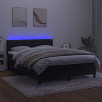 Letto a Molle con Materasso e LED Nero 140x200 cm in Velluto 3134587