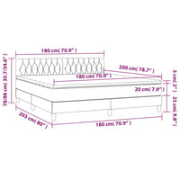 Letto a Molle con Materasso e LED Grigio Scuro 180x200 cm 3134598