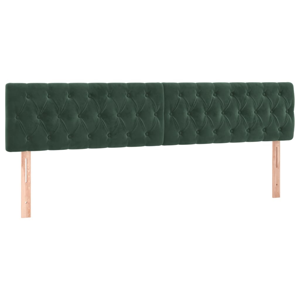 Letto a Molle con Materasso e LED Verde Scuro 180x200cm Velluto 3134600