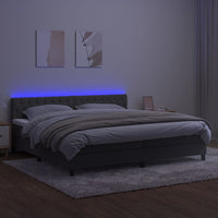 Letto a Molle con Materasso e LED Grigio Scuro 200x200 cm cod mxl 61769