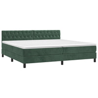 Letto a Molle con Materasso e LED Verde Scuro 200x200cm Vellutocod mxl 122876