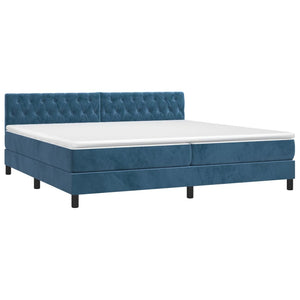 Letto a Molle con Materasso e LED Blu Scuro 200x200 cm 3134607