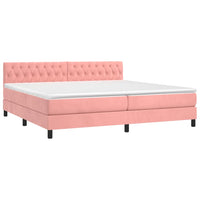 Letto a Molle con Materasso e LED Rosa 200x200 cm in Velluto 3134608