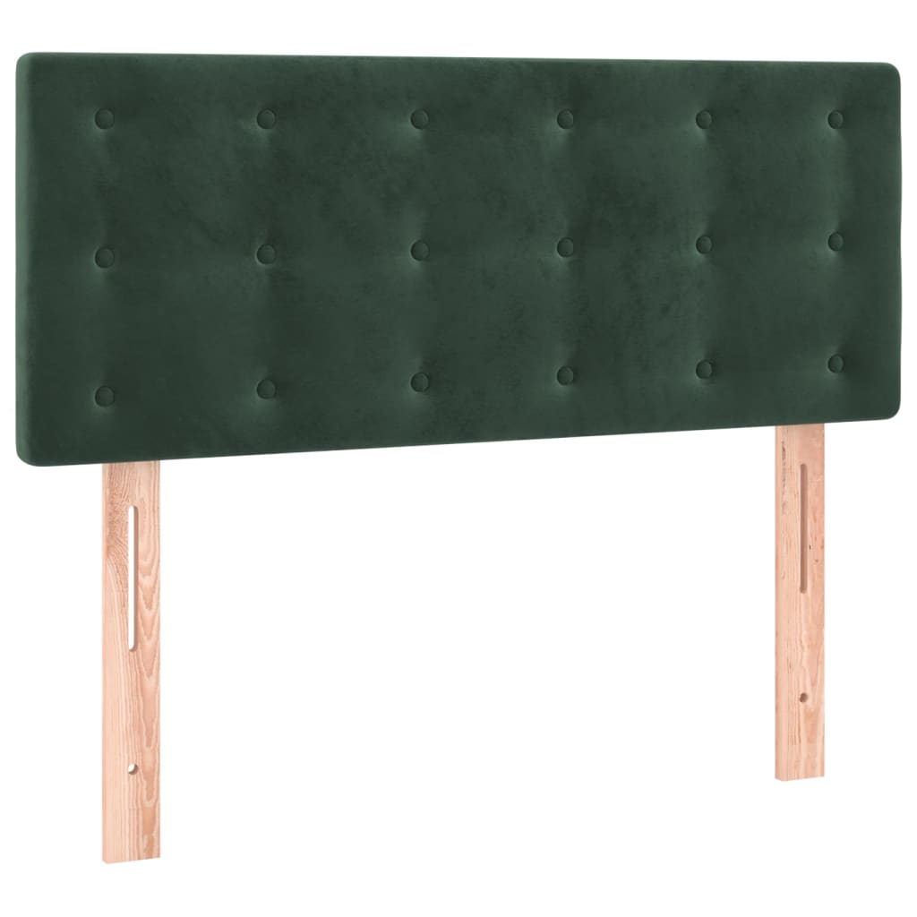 Letto a Molle con Materasso e LED Verde Scuro 90x190 cm Velluto 3134618