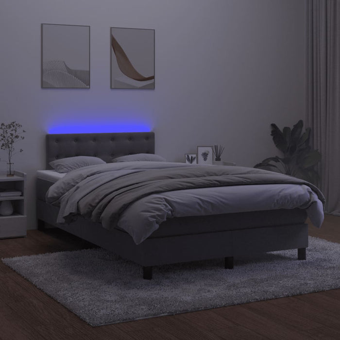 Letto a Molle con Materasso e LED Grigio Scuro 120x200 cm 3134634