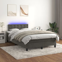 Letto a Molle con Materasso e LED Grigio Scuro 120x200 cm 3134634