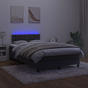 Letto a Molle con Materasso e LED Nero 120x200 cm in Velluto 3134635