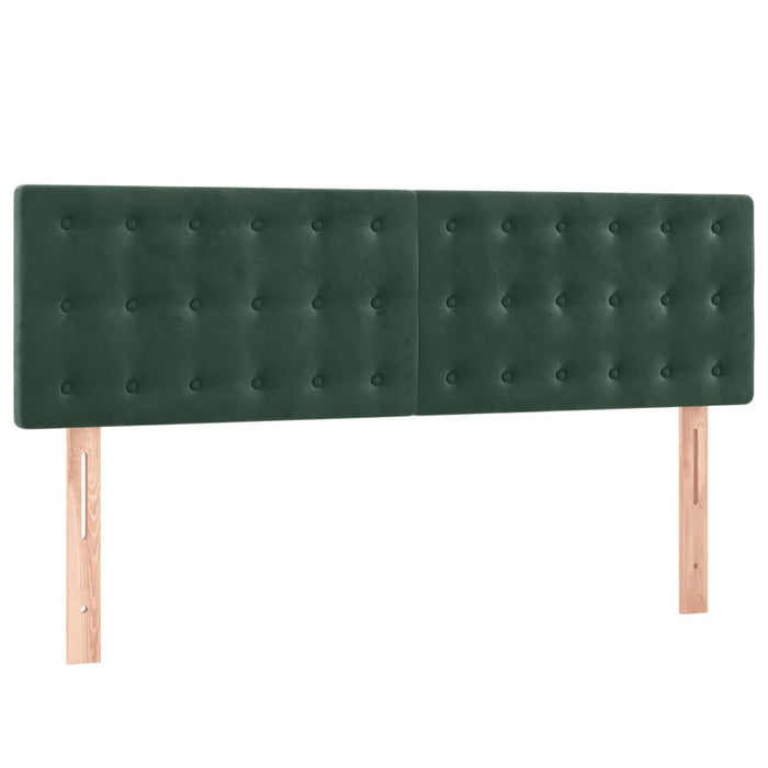 Letto a Molle con Materasso e LED Verde Scuro 140x190cm Velluto 3134642