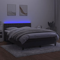 Letto a Molle con Materasso e LED Grigio Scuro 140x200 cm 3134646