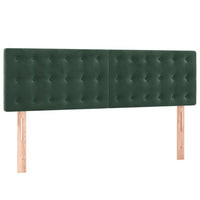 Letto a Molle con Materasso e LED Verde Scuro 140x200cm Velluto 3134648