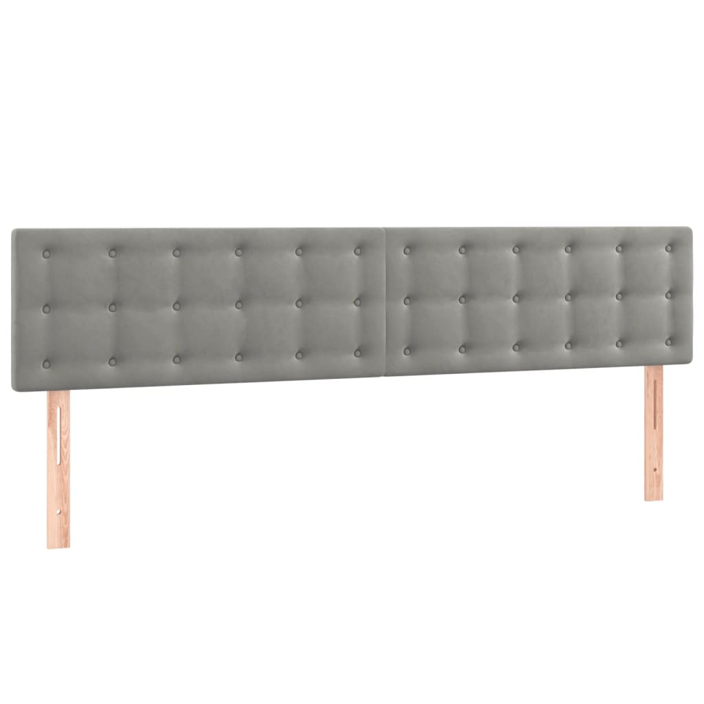 Letto a Molle Materasso e LED Grigio Chiaro 160x200 cm Velluto 3134651