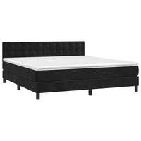 Letto a Molle con Materasso e LED Nero 180x200 cm in Vellutocod mxl 122871