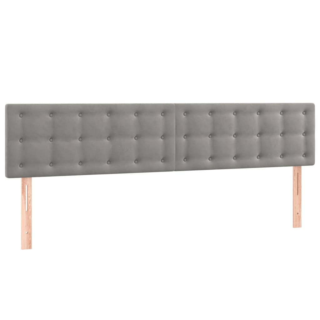 Letto a Molle Materasso e LED Grigio Chiaro 200x200 cm Velluto 3134663