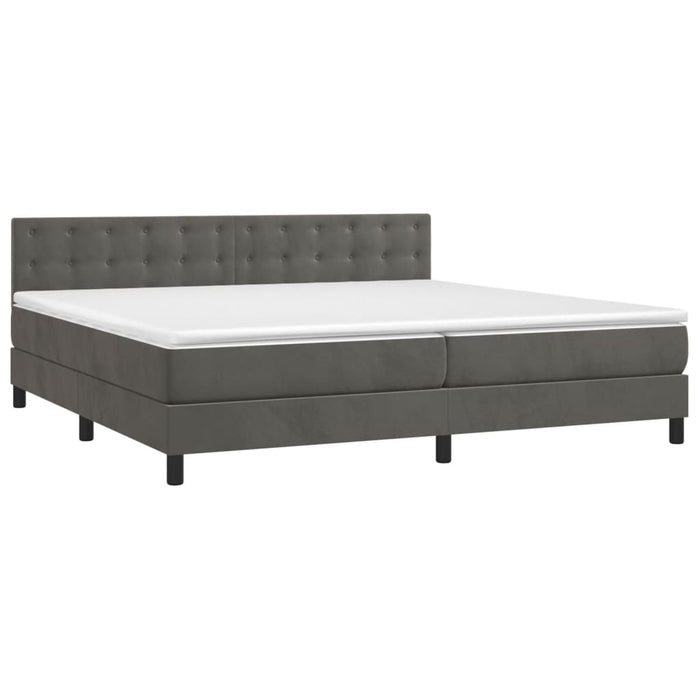 Letto a Molle con Materasso e LED Grigio Scuro 200x200 cm cod mxl 65374