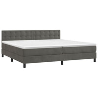 Letto a Molle con Materasso e LED Grigio Scuro 200x200 cm 3134664