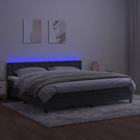 Letto a Molle con Materasso e LED Grigio Scuro 200x200 cm cod mxl 65374