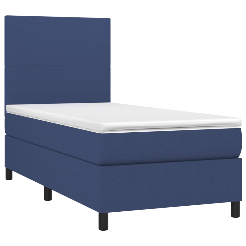 Letto a Molle con Materasso e LED Blu 90x190 cm in Tessuto cod mxl 67018