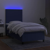 Letto a Molle con Materasso e LED Blu 90x190 cm in Tessuto cod mxl 67018