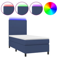 Letto a Molle con Materasso e LED Blu 90x200 cm in Tessuto cod mxl 38108