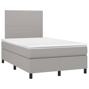 Letto a Molle Materasso e LED Grigio Chiaro 120x200 cm Tessuto cod mxl 64690