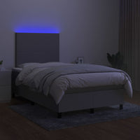 Letto a Molle Materasso e LED Grigio Chiaro 120x200 cm Tessuto cod mxl 64690