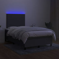 Letto a Molle Materasso e LED Grigio Scuro 120x200cm in Tessuto cod mxl 63013