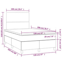 Letto a Molle Materasso e LED Grigio Scuro 120x200cm in Tessuto cod mxl 63013