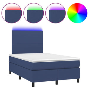 Letto a Molle con Materasso e LED Blu 120x200cm in Tessuto cod mxl 54773