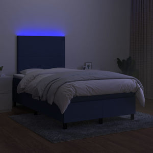 Letto a Molle con Materasso e LED Blu 120x200cm in Tessuto cod mxl 54773