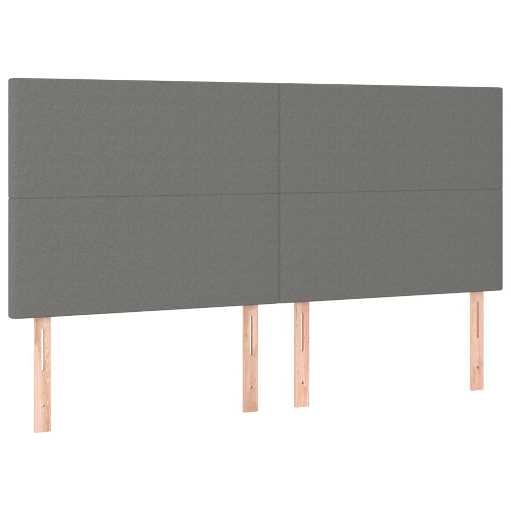 Letto a Molle Materasso e LED Grigio Scuro 160x200cm in Tessuto 3134726