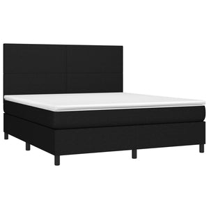 Letto a Molle con Materasso e LED Nero 160x200 cm in Tessuto 3134727