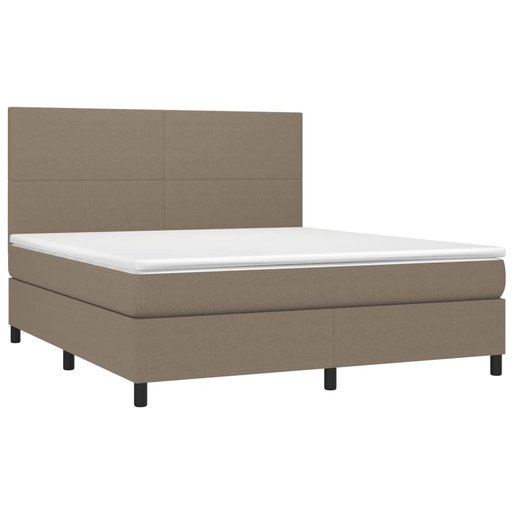 Letto a Molle con Materasso e LED Tortora 160x200 cm in Tessutocod mxl 122884