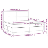 Letto a Molle Materasso e LED Marronescuro 200x200cm in Tessuto 3134744