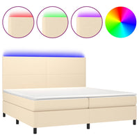 Letto a Molle Materasso e LED bianco 200x200cm in Tessuto cod mxl 33651