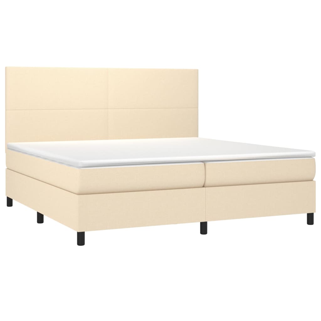 Letto a Molle Materasso e LED bianco 200x200cm in Tessuto 3134746