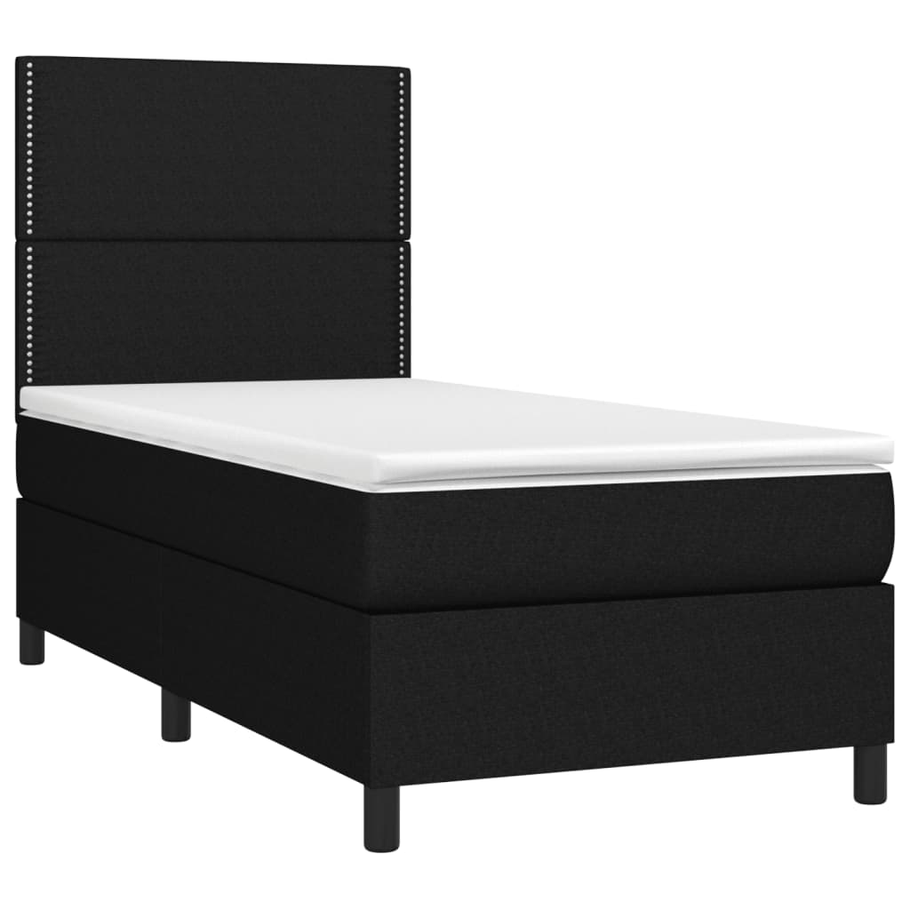 Letto a Molle con Materasso e LED Nero 90x190 cm in Tessuto cod mxl 62710