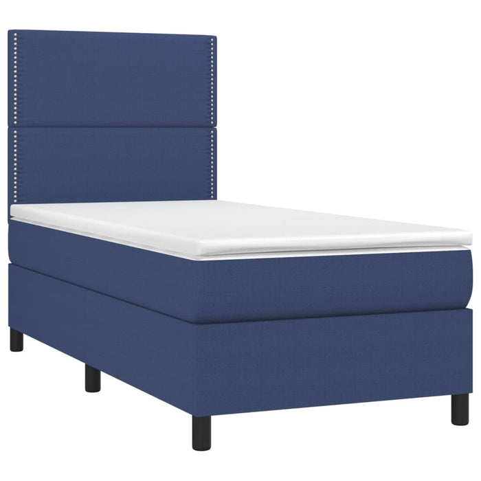 Letto a Molle con Materasso e LED Blu 90x190 cm in Tessuto 3134763