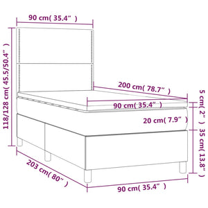 Letto a Molle con Materasso e LED Crema 90x200 cm in Tessuto cod mxl 60792